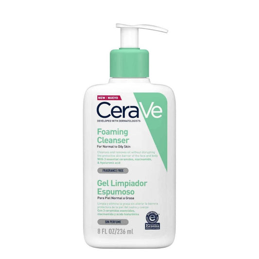 Cerave Foaming Cleanser Gel Espuma de Limpeza Purificante: Limpeza Suave e Equilíbrio para Pele Normal a Oleosa