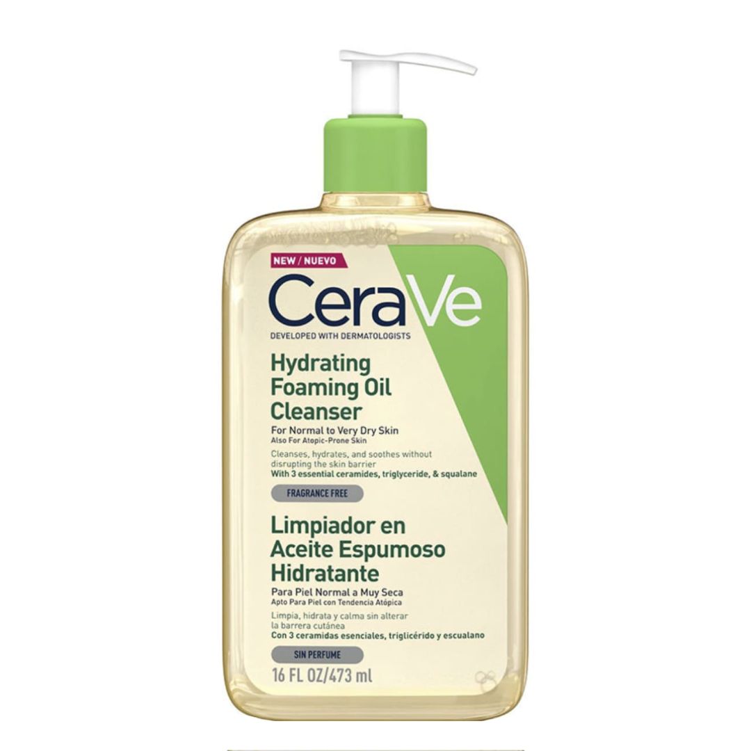 Cerave Hydrating Foaming Oil Cleanser Óleo Creme de Limpeza: Limpeza Suave e Hidratação para Pele Normal a Seca