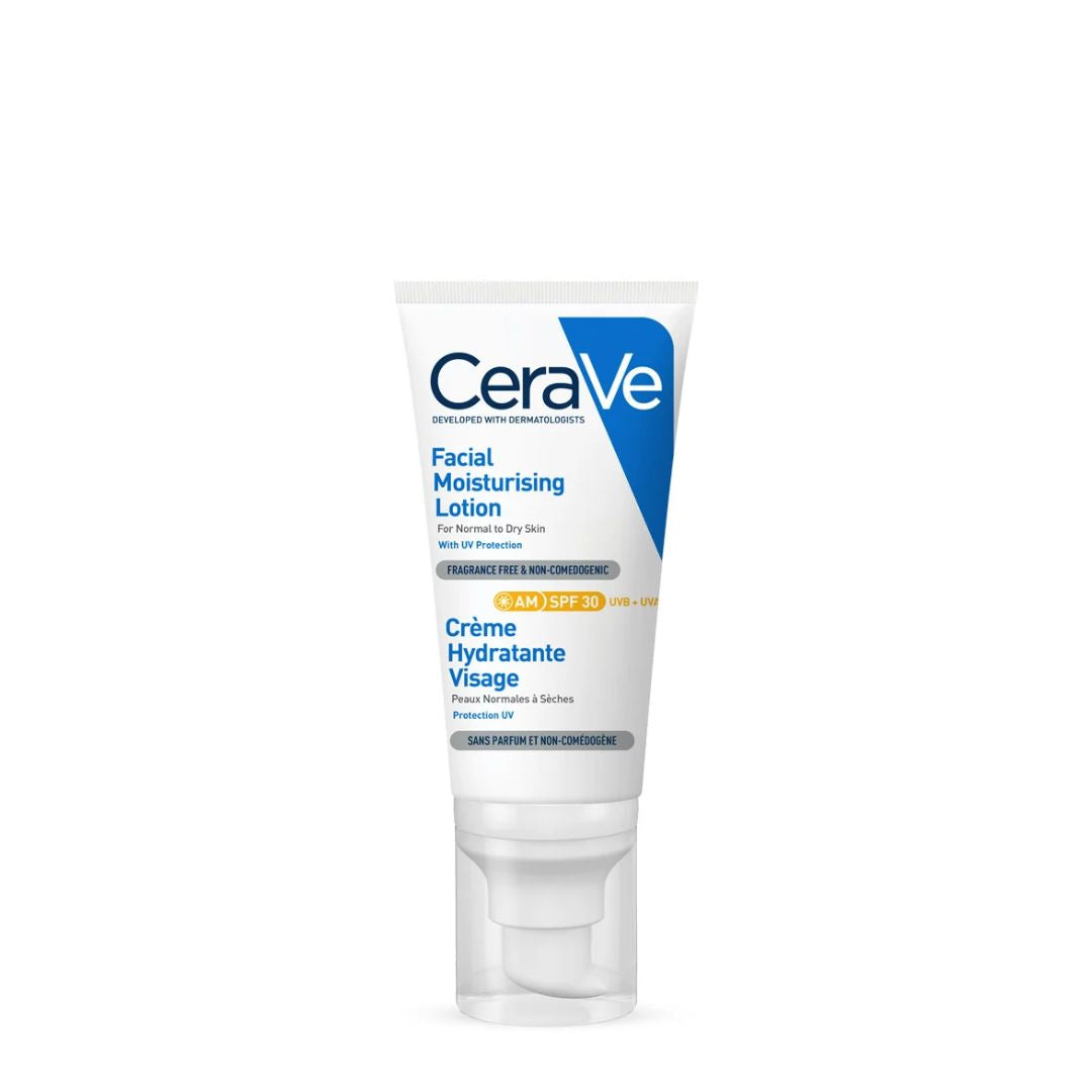 Cerave Loção Facial Hidratante e Protetora FPS30 52ml: Hidratação, Proteção e Conforto para Pele Normal a Seca