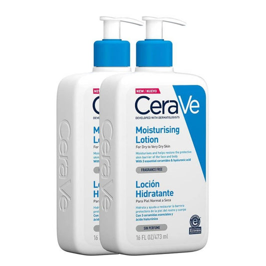 Cerave Moisturising Lotion Duo Loção Corporal Hidratante 2x473ml: Hidratação Intensa e Duradoura para Toda a Família