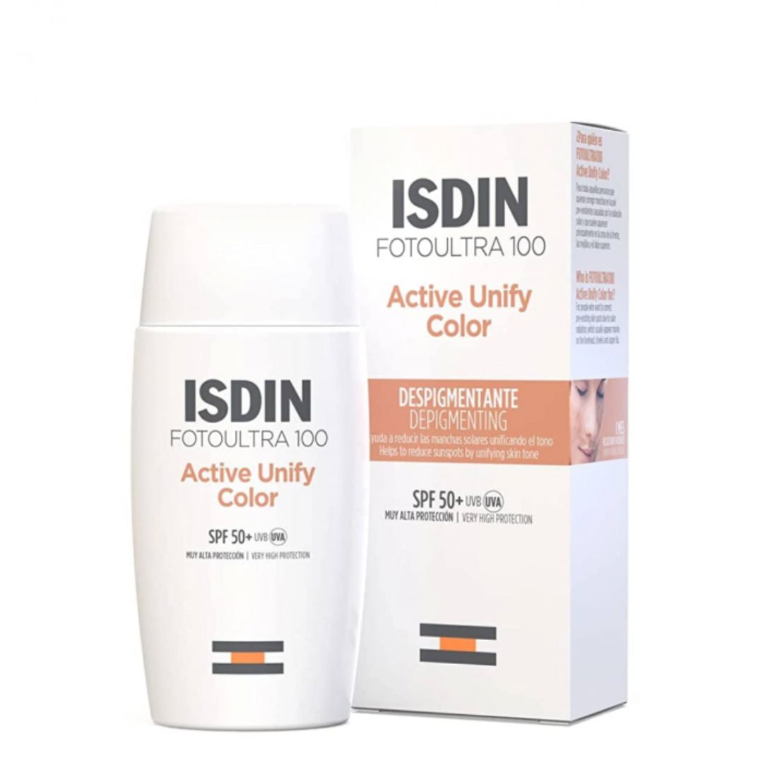 Isdin FotoUltra 100 Active Unify Color Fluido Cor SPF50+ 50ml: Proteção Solar e Uniformização da Pele