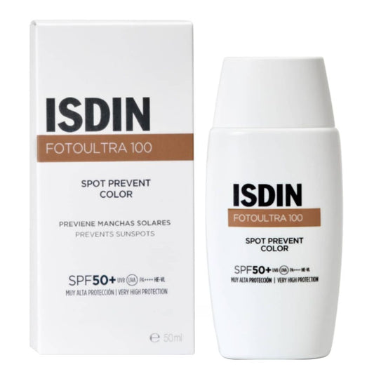 Isdin FotoUltra 100 Spot Prevent com Cor SPF50+ 50ml: Proteção Solar e Cor para uma Pele Uniforme