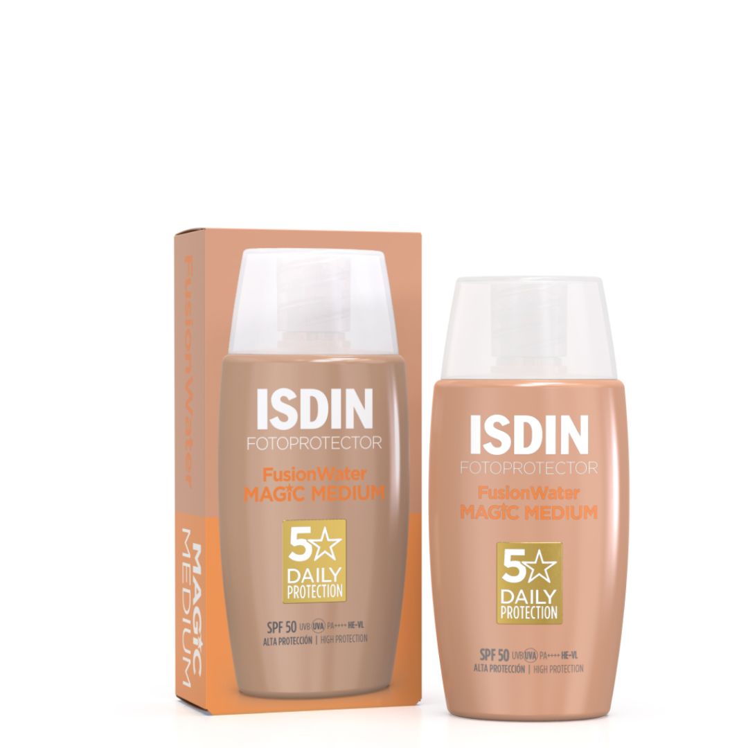 Isdin Fotoprotector Fusion Water Color Medium FPS50 50ml: Proteção Solar com Cor Tom Intermédio