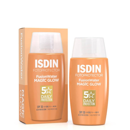 Isdin Fotoprotector Fusion Water Magic Glow SPF30 50ml: Proteção Solar com Efeito Luminoso para Todos os Tipos de Pele