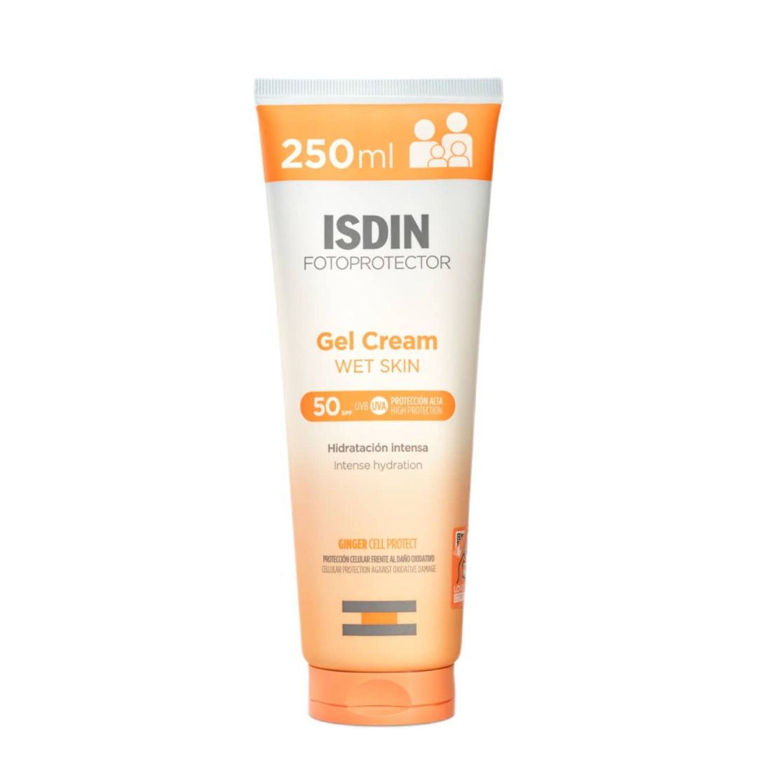 Isdin Fotoprotetor Gel Creme Solar Wet Skin SPF50 250ml: Proteção e Hidratação para Toda a Família