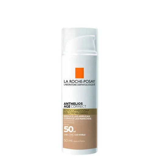 La Roche-Posay Anthelios Age Correct SPF50+ Creme com Cor 50ml - Protetor Solar Antienvelhecimento com Cor para Todos os Tipos de Pele