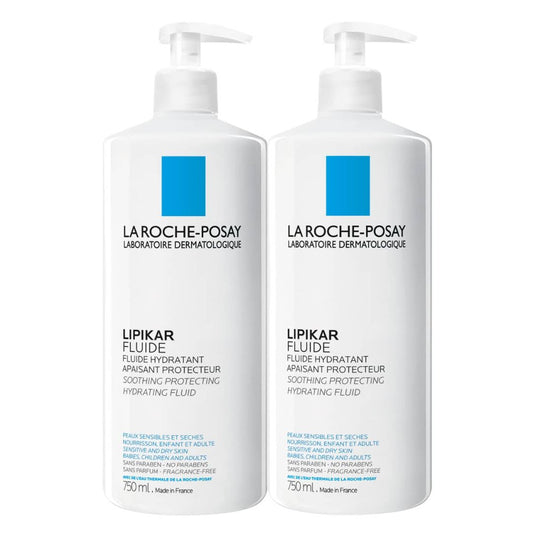 La Roche-Posay Lipikar Duo Fluido Hidratante 2x750ml: Hidratação Leve e Equilibrada para Toda a Família