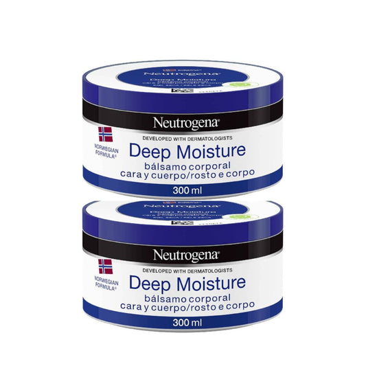 Neutrogena Pack Deep Moisture Bálsamo Hidratante Rosto e Corpo 2x300ml - Hidratação Profunda para Pele Seca (Copiar)