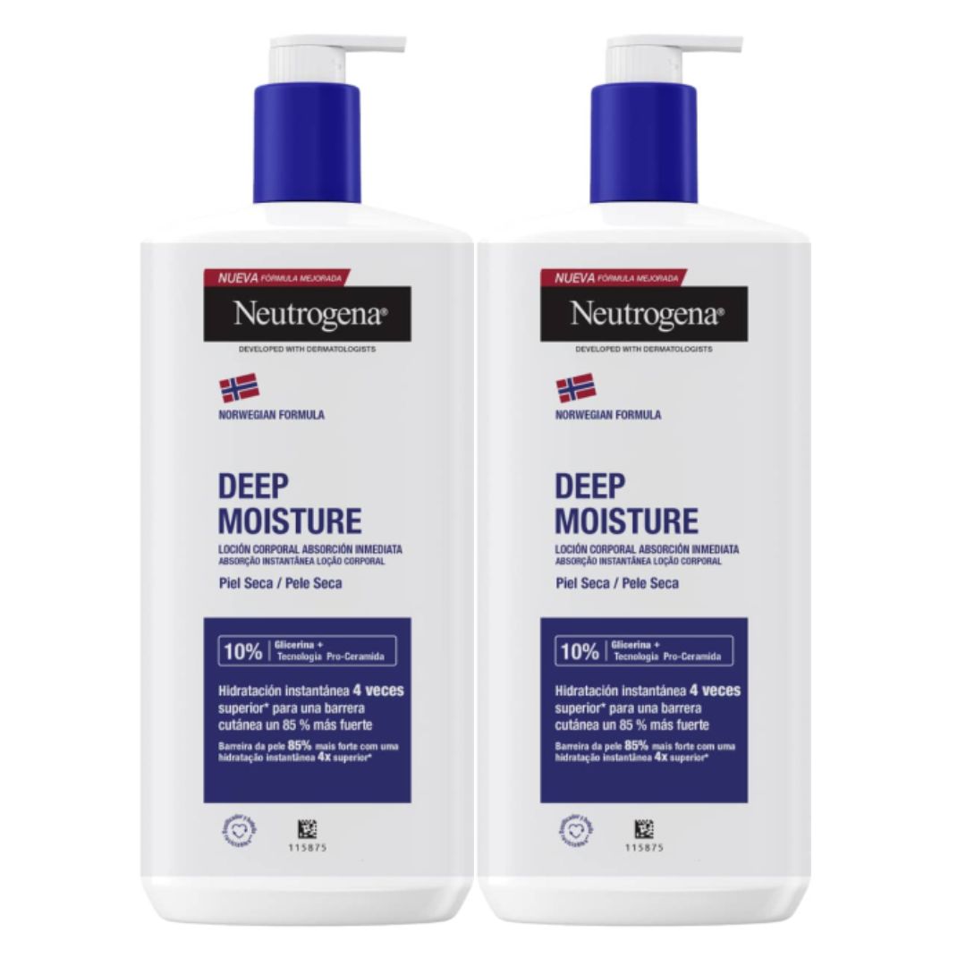 Neutrogena Deep Moisture Pack Loção Corporal 2x750ml - Hidratação Profunda e Duradoura