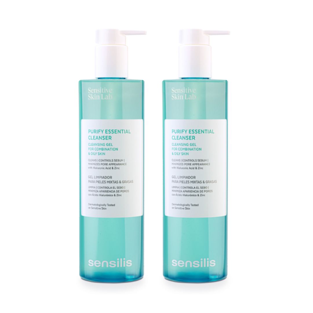 Sensilis Purify Essential Cleanser Gel Limpeza Purificante Pack 2x400ml - Controle de Oleosidade