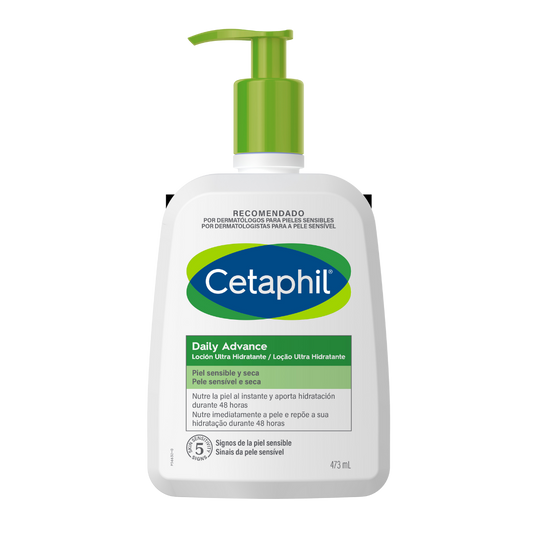 Cetaphil® Daily Advance Ultra Hidratante  473ml - 48 Horas de Nutrição para Pele Seca