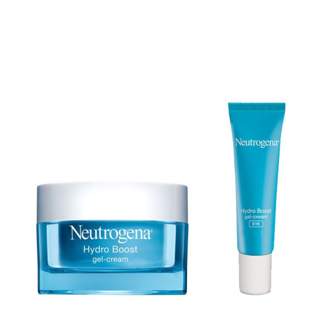 Neutrogena Hydro Boost Coffret: Gel-Creme Hidratante 50ml +  Gel-Creme para Olhos 15ml - Hidratação Intensa com Textura Leve e de Rápida Absorção