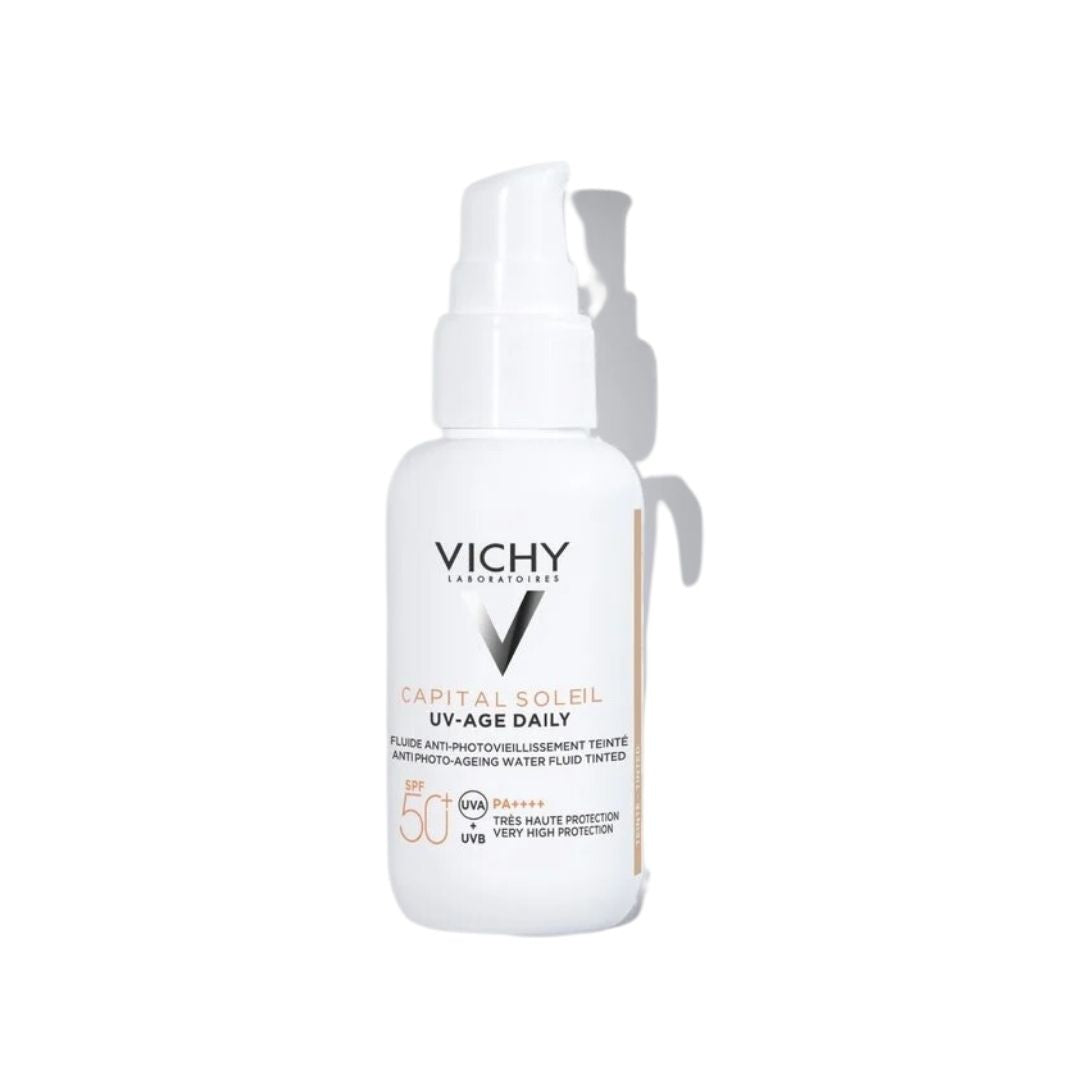 Vichy Capital Soleil UV-Age Daily Fluido com Cor SPF50+ 40ml - Proteção Solar Diária com Acabamento Uniforme