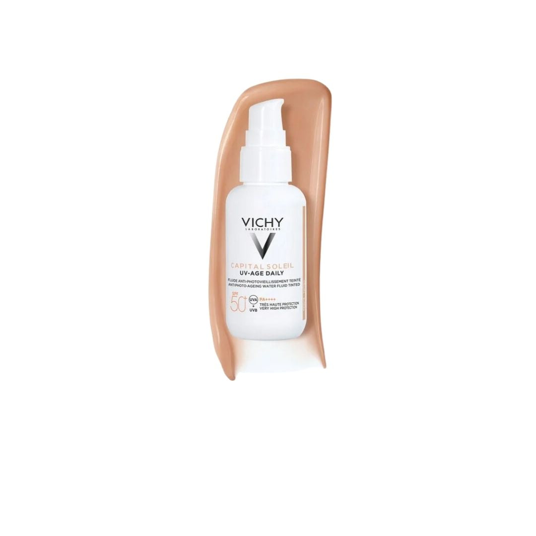 Vichy Capital Soleil UV-Age Daily Fluido com Cor SPF50+ 40ml - Proteção Solar Diária com Acabamento Uniforme